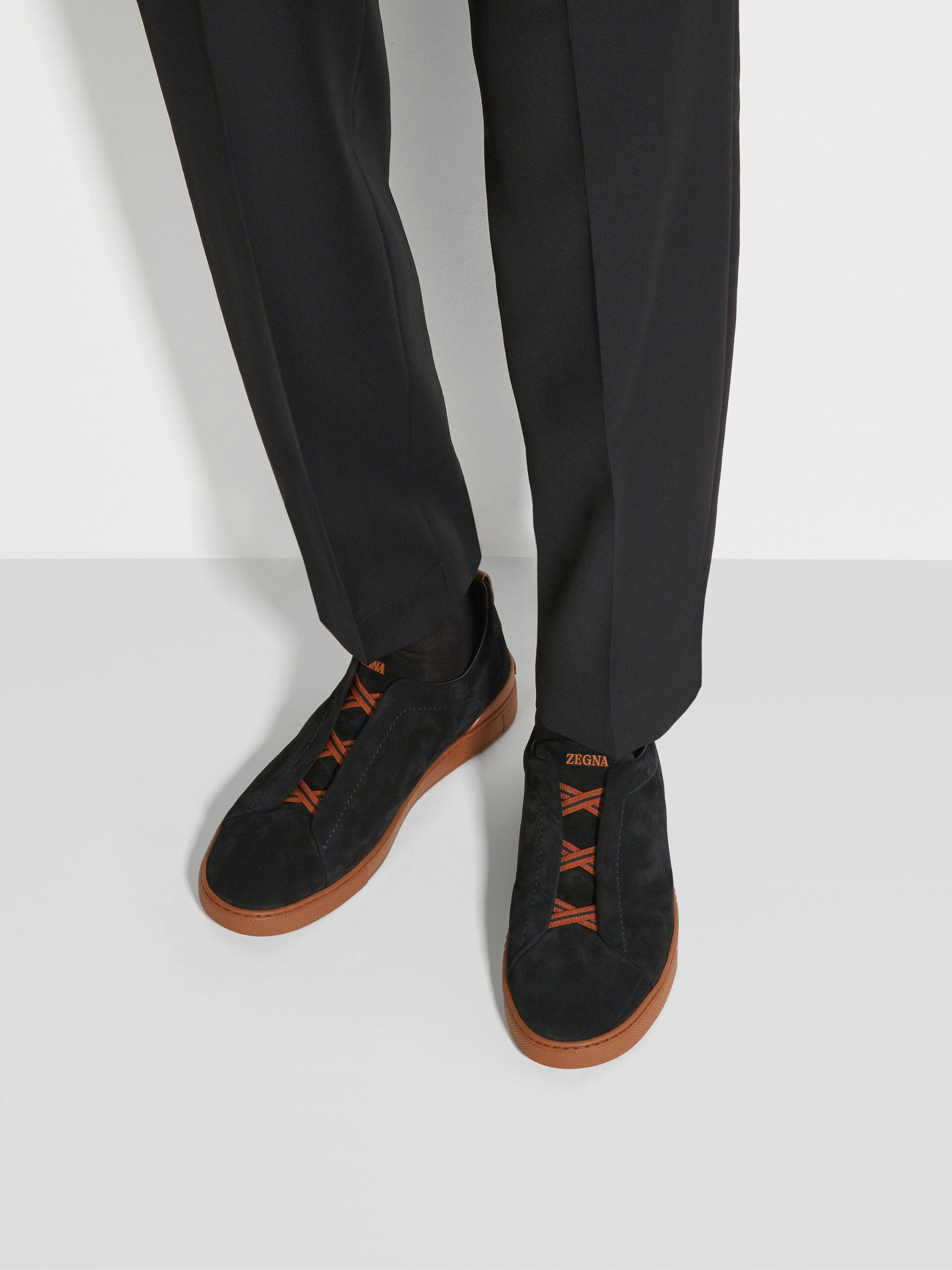 ZEGNA Black Suede Triple Stitch™ Sneakers - Image 3