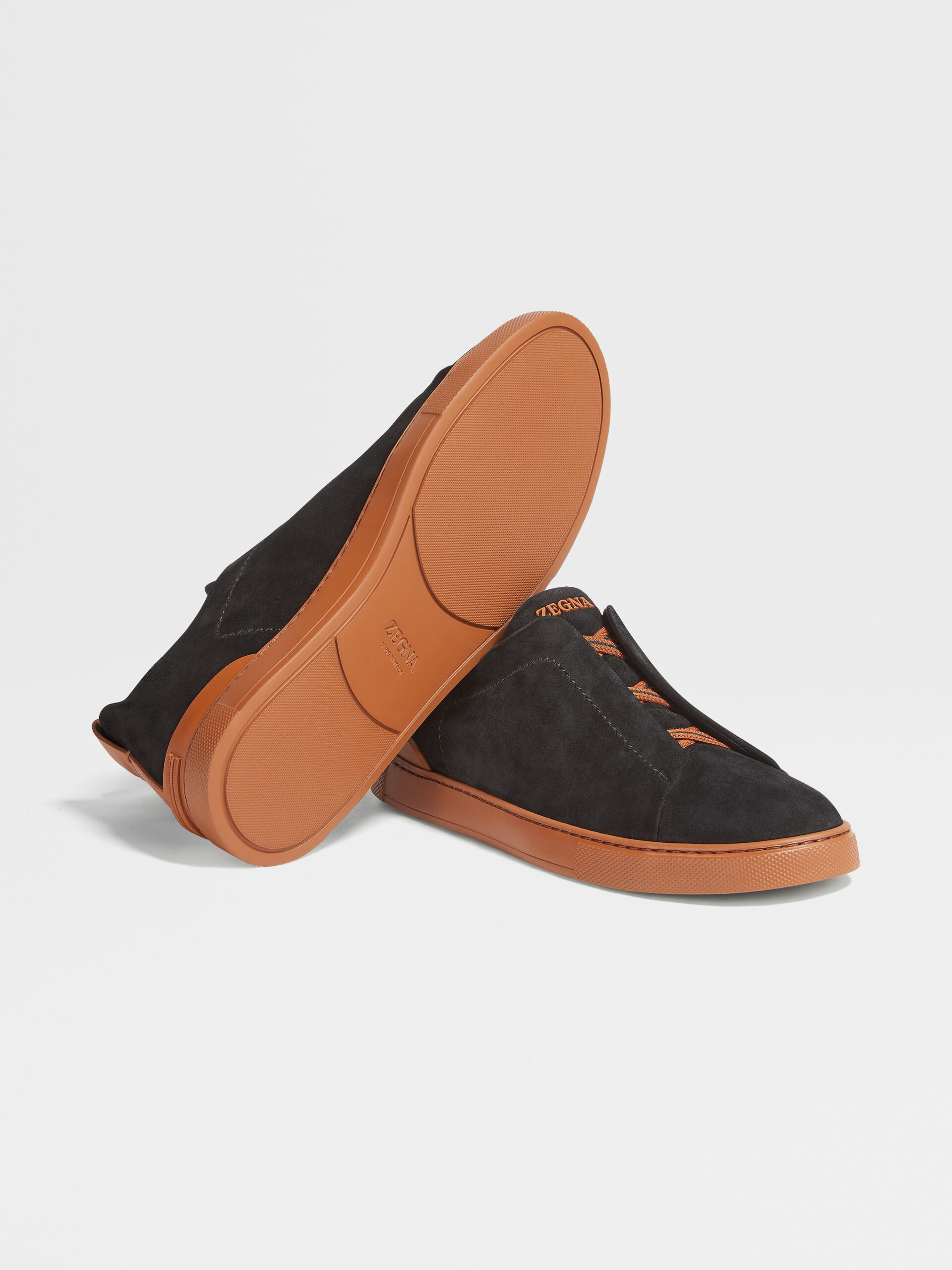 ZEGNA Black Suede Triple Stitch™ Sneakers - Image 4