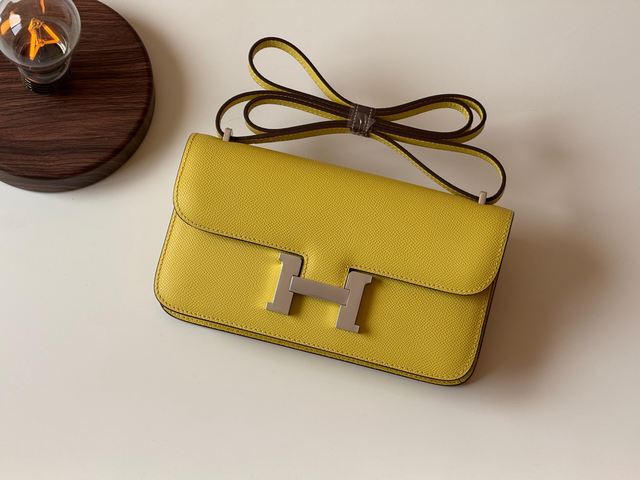 Hermès Constance Leather Shoulder Bag (Yellow)