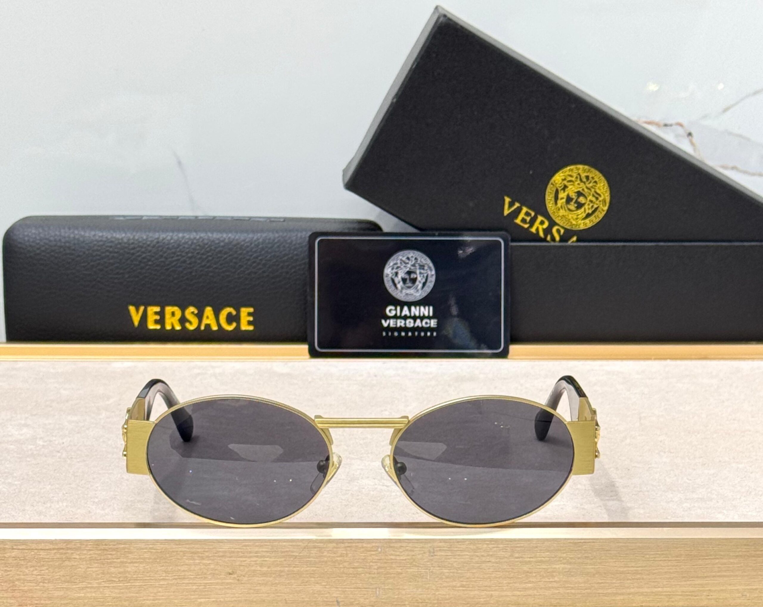 Versace Medusa Deco Oval Sunglasses - Image 3